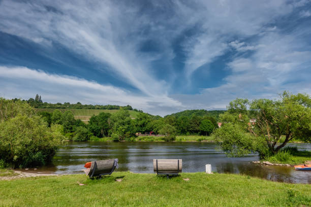 istock Swimming spot in Winterhausen on river Main, Germany 1252705620