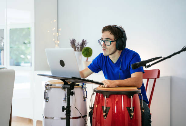 istock Internet video call about learing to play the congas 1252707051