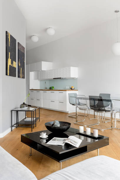 istock Apartment with stylish furniture 1252714080