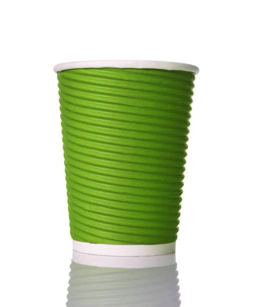 istock Disposable green glass isolated on white background 1252717191