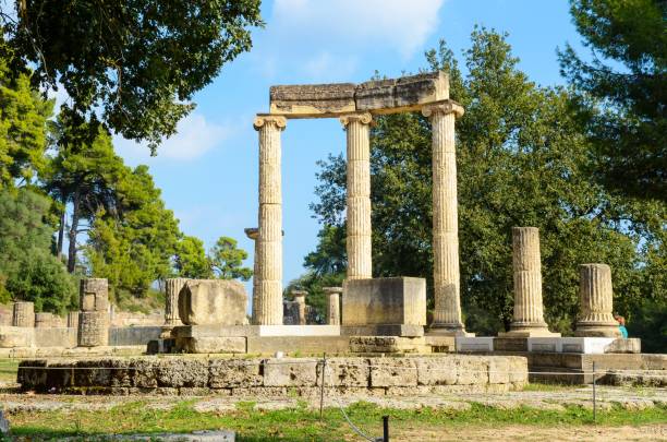 The Philippeion - Ruins in Ancient Olympia, Peloponnese, Greece, Europe, UNESCO World Heritage Site