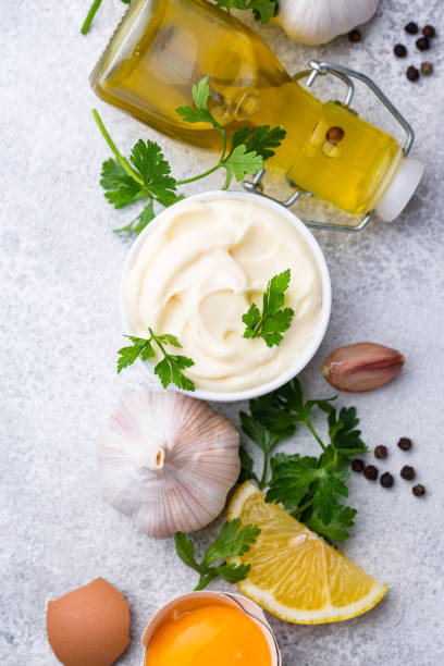 istock Homemade mayonnaise sauce with ingredient 1252717572