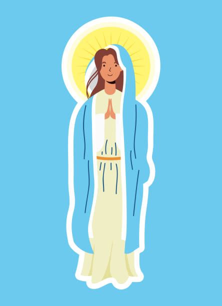 illustrazioni stock, clip art, cartoni animati e icone di tendenza di miracolosa assunzione vergine di maria - madonna della salute