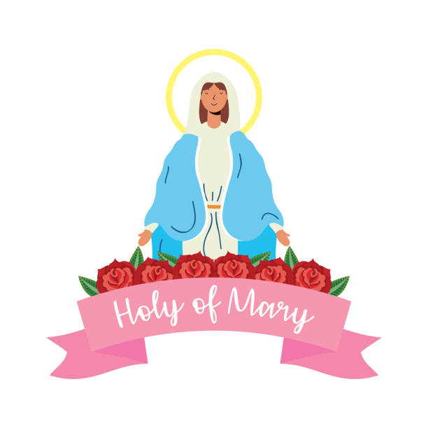 ilustrações, clipart, desenhos animados e ícones de suposição virgem milagrosa de maria - gloria maria