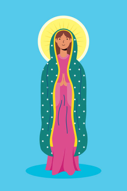 ilustrações, clipart, desenhos animados e ícones de suposição de linda maria virgem - gloria maria