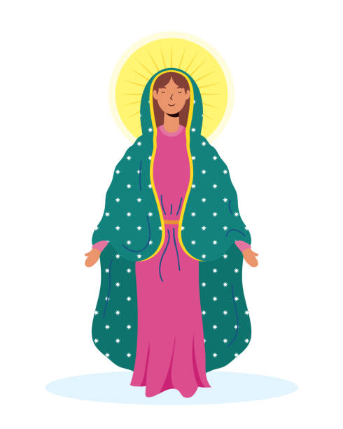 ilustrações, clipart, desenhos animados e ícones de suposição de linda maria virgem - gloria maria