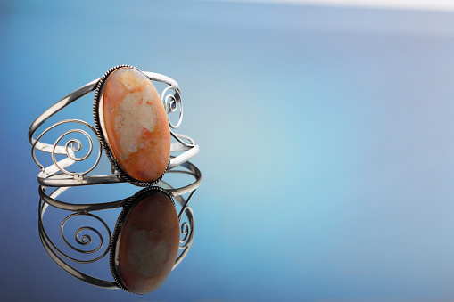 Vintage Native American Turquoise Ring on Hand (Close-Up)