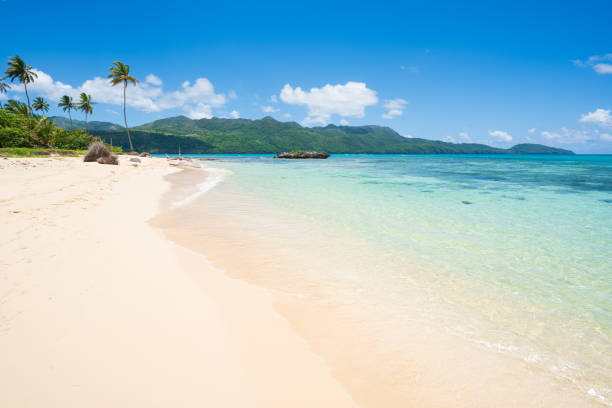 istock Beautiful Sandy beach blue sky and turquoise ocean in Rincon beach 1252721919