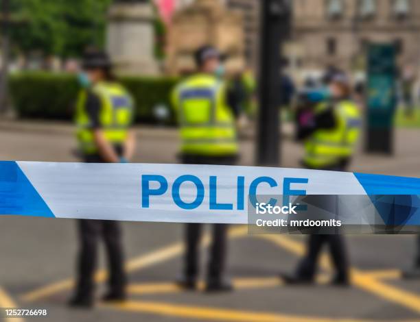 Glasgow Police At An Incident Stock Photo - Download Image Now - Police Force, UK, Scotland