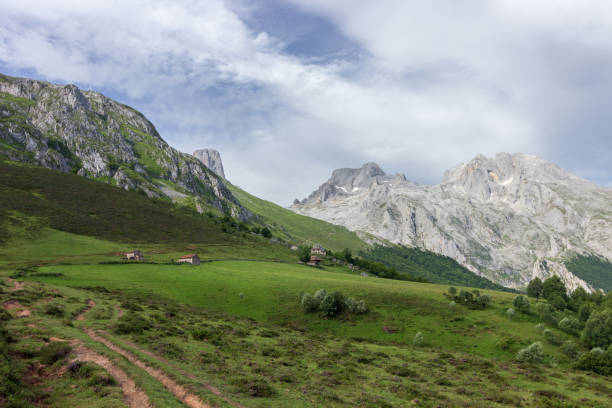 Naranjo by Bulnes mountain in Asturias (Spain) stock photo