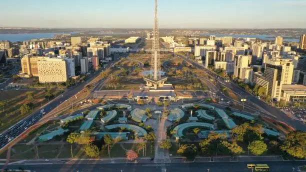 television tower in the center of Brasilia capital of Brazil