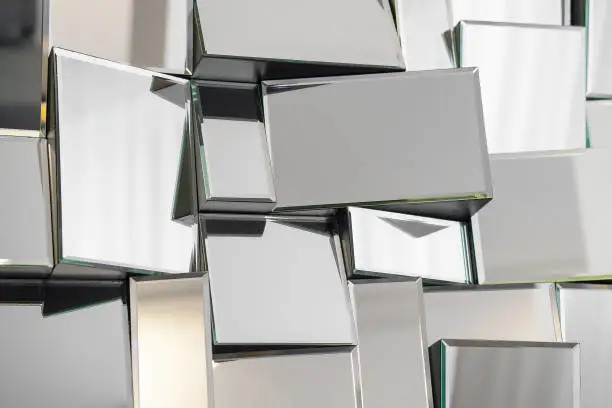Photo of Abstract mirror. Abstract glass background. Closeup.