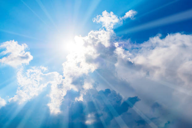 istock Shining sun at clear blue sky 1252735401