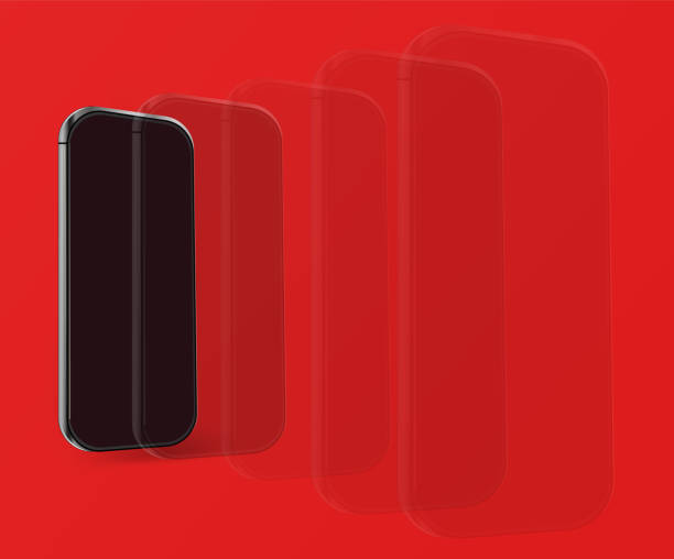 istock smart phone and mobile phone. isolated mobile phone vector against red background. Modern design 1252738827
