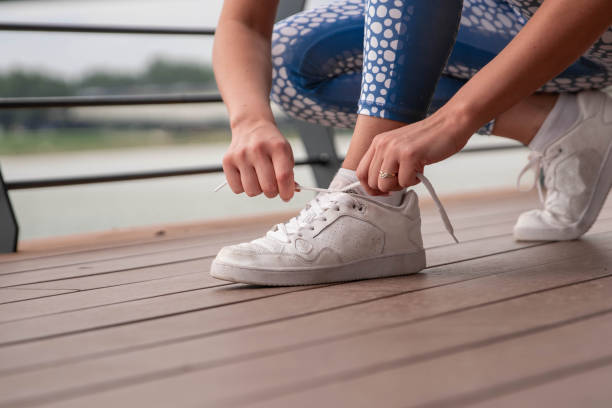 istock Happy athletic woman doing  exercises 1252752976
