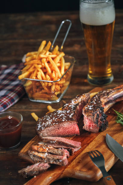istock Tomahawk Steak with French Fries 1252756344