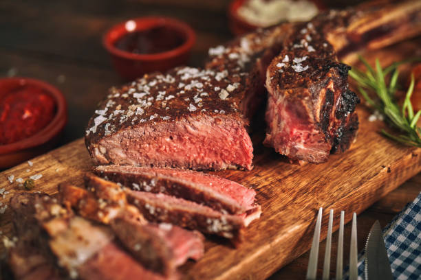 istock Grilled Tomahawk Steak with Seasalt 1252756351