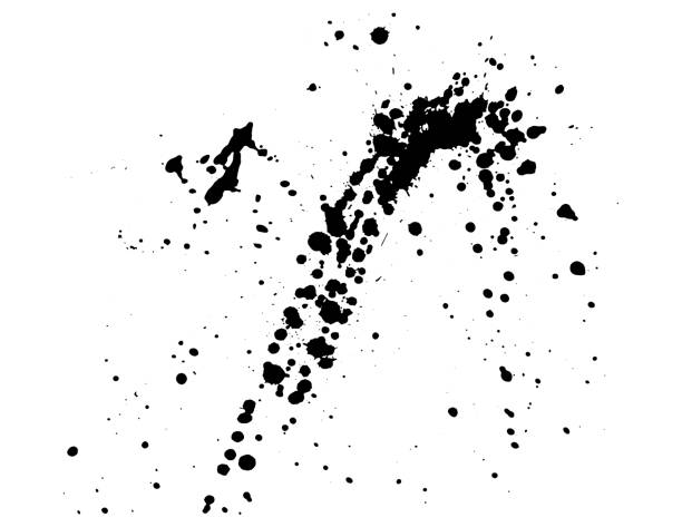 Ink splatter isolated on white background, vector illustration Ink splatter isolated on white background, vector illustration paint silhouettes stock illustrations