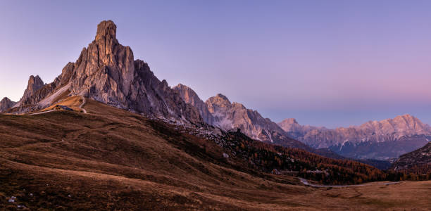 istock Mountain evening dusk peaceful panorama from Giau Pass. 1252763335