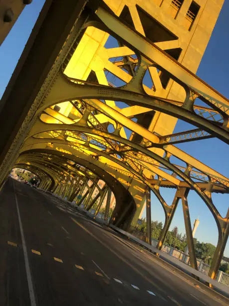 Tower Bridge at Sunset in Sacramento California