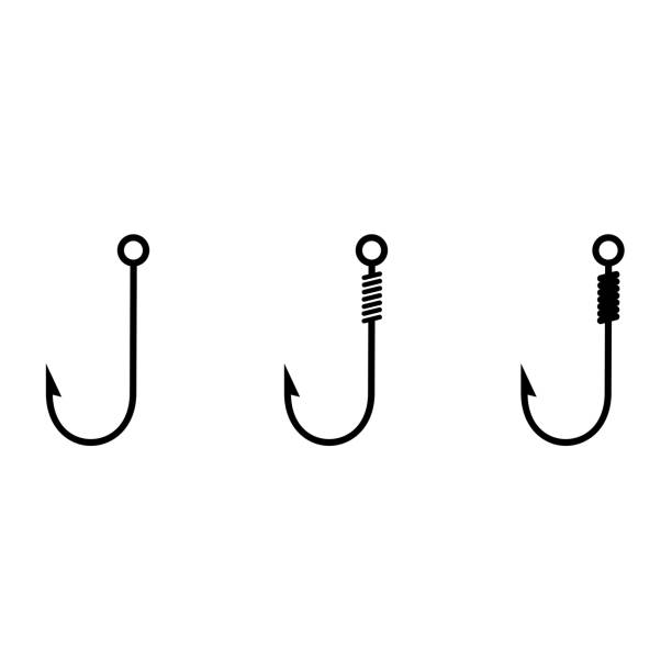 Fishing Hook Vector Illustration Set On White Stock Illustration