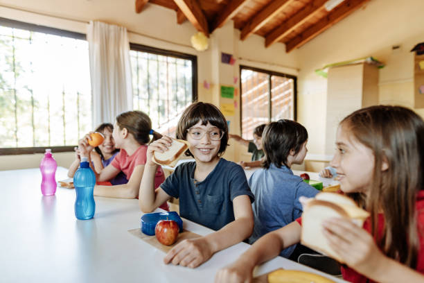 istock primary school kid in canteen between the classes after coronavirus lockdown 1252770865