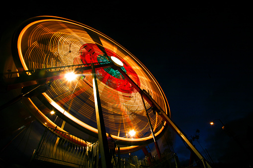 light blurs from a carnival ride