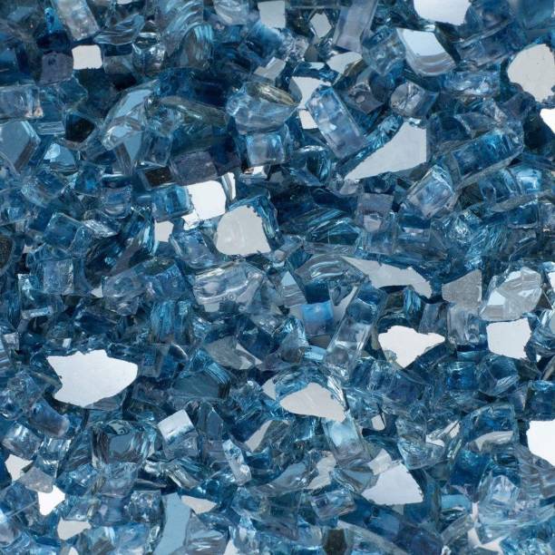 istock Reflective fire glass texture for garden, walkways, aquariums decor 1252780092