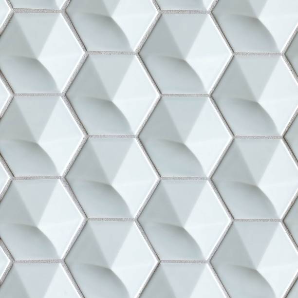 istock Seamless hexagon 3D ceramic wall tile texture in sky blue 1252780107