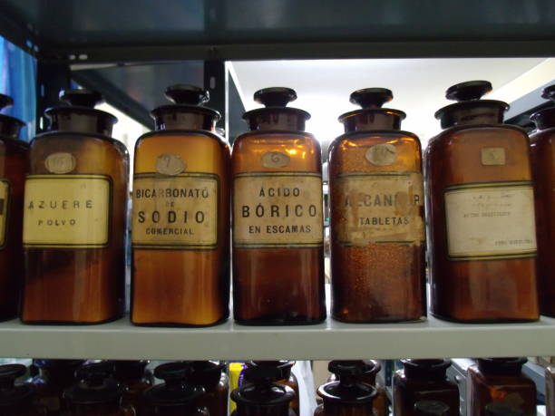 istock old pharmacy bottles containing iron acid bicarbonate 1252790399