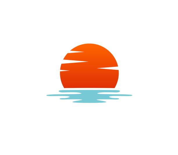 ikona zachód słońca - sunset stock illustrations