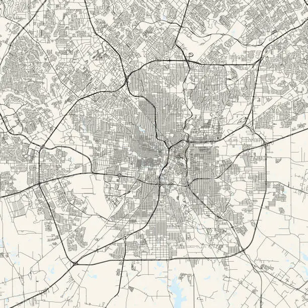 Vector illustration of San Antonio, Texas Vector Map