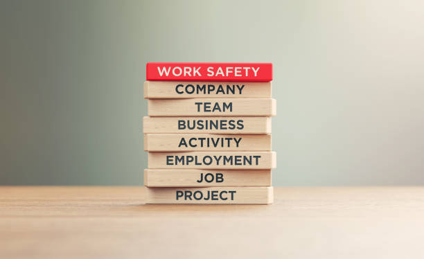 istock Work Safety Related Words Written Wood Blocks Sitting on Wood Surface in Front a Defocused Background 1252801963