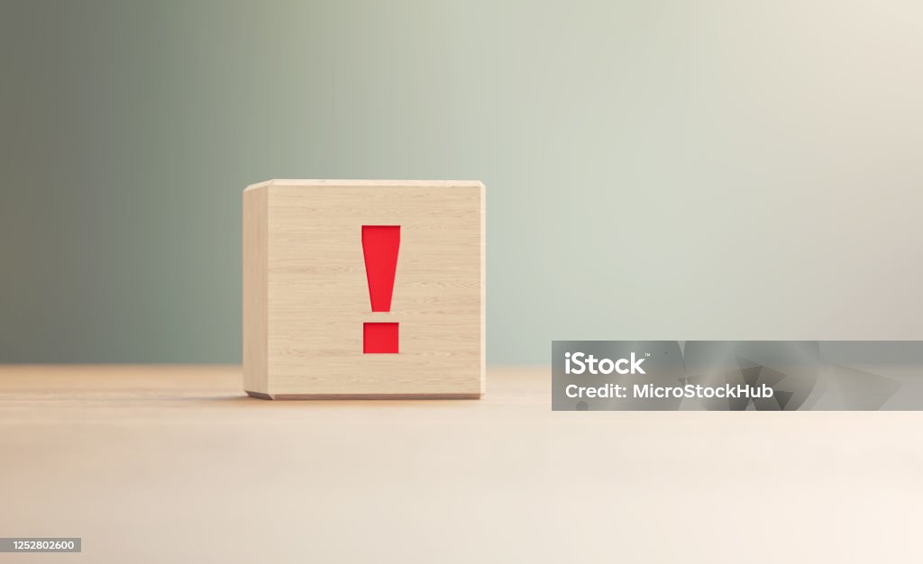 Exclamation Point Written Wood Block Sitting on Wood Surface in Front a Defocused Background Exclamation point written wood block sitting on wood surface in front of a defocused background. Horizontal composition with copy space. Danger Stock Photo Exclamation Point Written Wood Block Sitting on Wood Surface in Front a Defocused Background Exclamation point written wood block sitting on wood surface in front of a defocused background. Horizontal composition with copy space. Danger Stock Photo