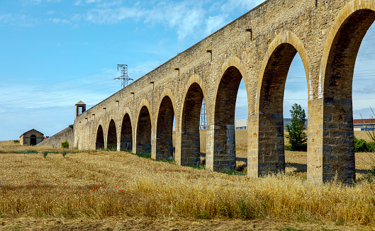 Aqueduct of Noain near Pamplona city Navarra Spain