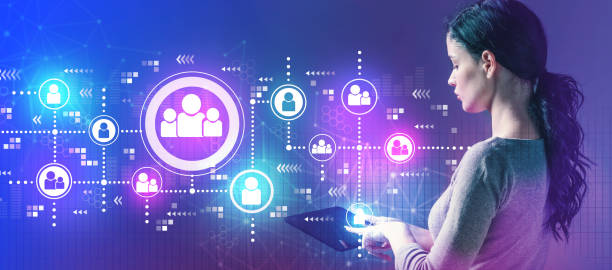 istock Social connections with woman using a tablet 1252809550