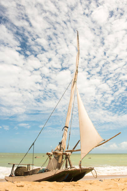 istock Boat on the deserted beach. Raft. 1252835026