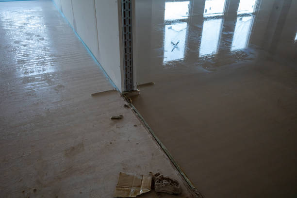 istock on a construction site the liquid screed was poured on the ground 1252839320