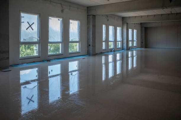 istock on a construction site the liquid screed was poured on the ground 1252839332