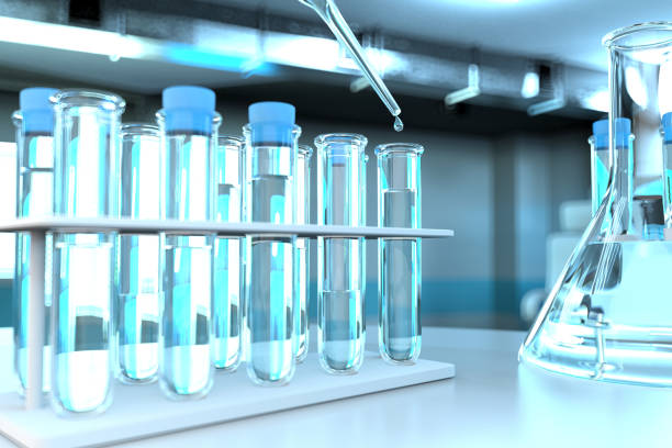 istock drinking water quality test for viruses (like covid-2019) concept - lab proofs in modern bio research office, medical 3D illustration 1252840879