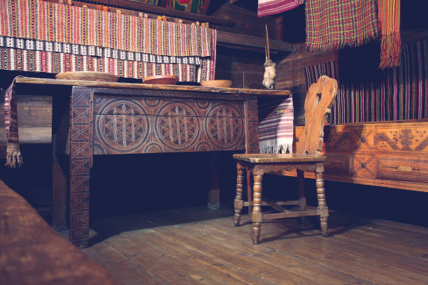 istock Interior of a old traditional Ukrainian house 1252843151