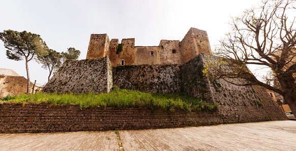 Piazza Armerina, Italy - April, 24: View of the Castle of Piazza Armerina on April 24, 2019