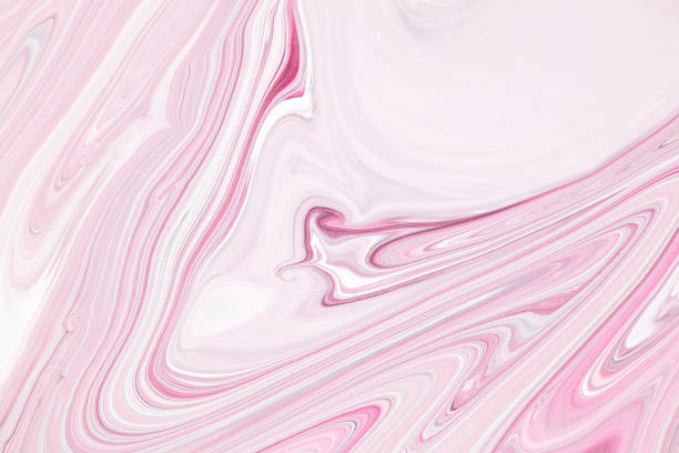 istock Fluid art texture. Background with abstract mixing paint effect. Liquid acrylic picture with flows and splashes. Mixed paints for baner or wallpaper. Pink, gray and white overflowing colors. 1252847247