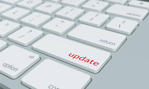 Close up of update keyboard button