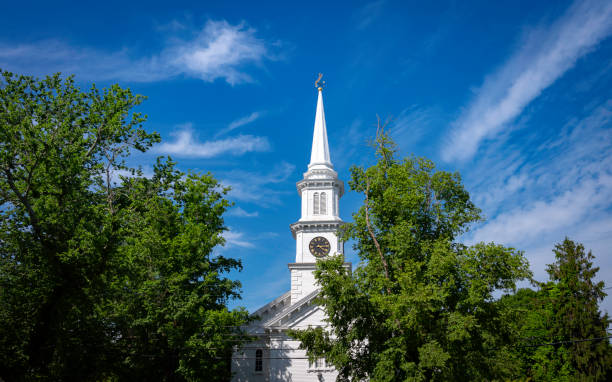 Peaceful view of the town park in Falmouth, Massachusetts, USA
