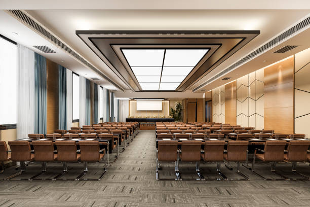 istock 3d rendering seminar executive room in hotel 1252849271