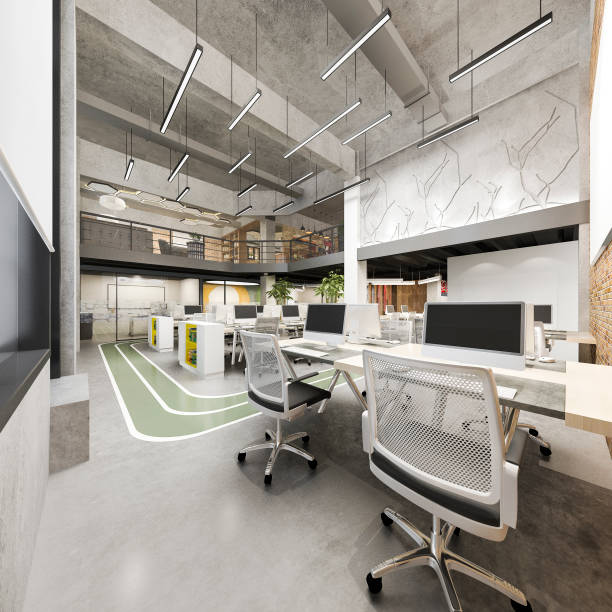 istock 3d rendering business meeting and working room on office building 1252849273