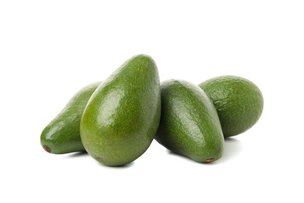 istock Ripe fresh avocado isolated on white background 1252857261