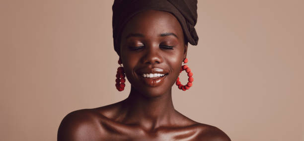 istock Glamorous woman with her eyes closed 1252858147
