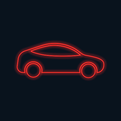 Red Neon Glowing Drawing Vector Illustration Stock Download Image Now - iStock